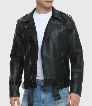 Men’s Black Leather Motorcycle Jacket