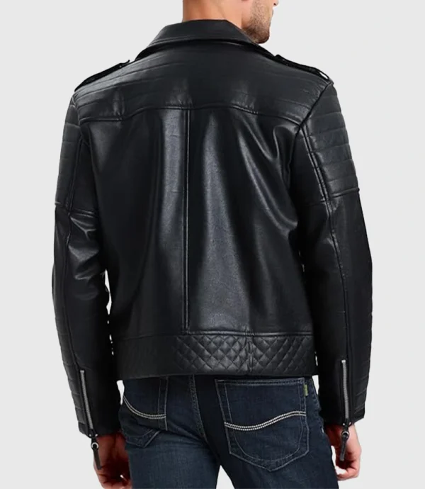 Men's Biker Black Leather Jacket