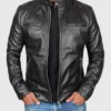 Mens Lambskin Black Motorcycle Leather Jacket