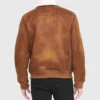 Men's Suede Leather Shearling Bomber Jacket