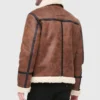 Men's Faux Shearling Aviator Jacket Brown