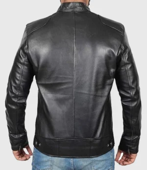 Mens Black Motorcycle Leather Jacket