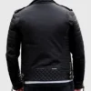 Mens Quilted Black Biker Leather Jacket