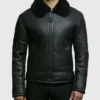 Mens Sheepskin Aviator Leather Jacket