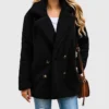 Oversized Faux Fur Black Shearling Coat