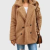 Women's Faux Fur Oversized Camel Brown Sherpa Coat