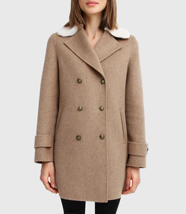 Women’s Wool Blend Sherpa Collar Coat