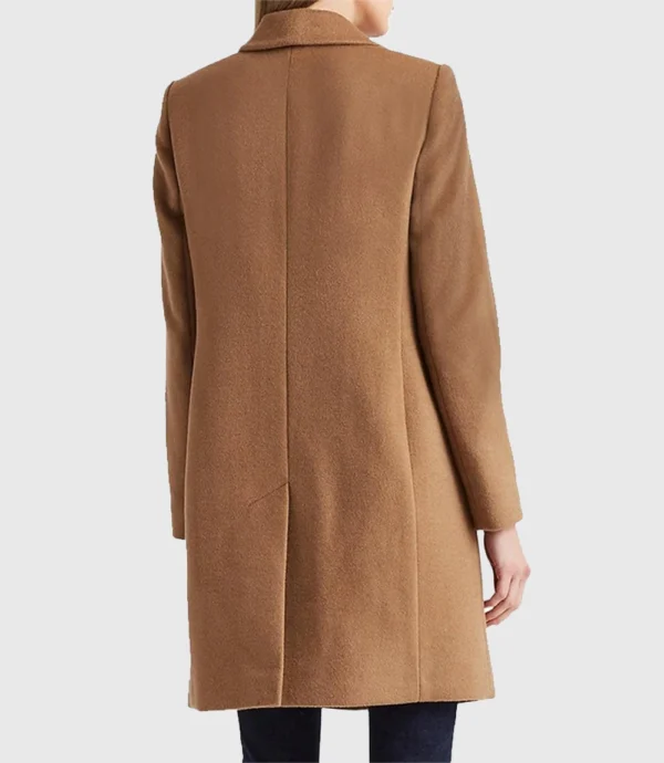 Womens Beige Wool Long Coat
