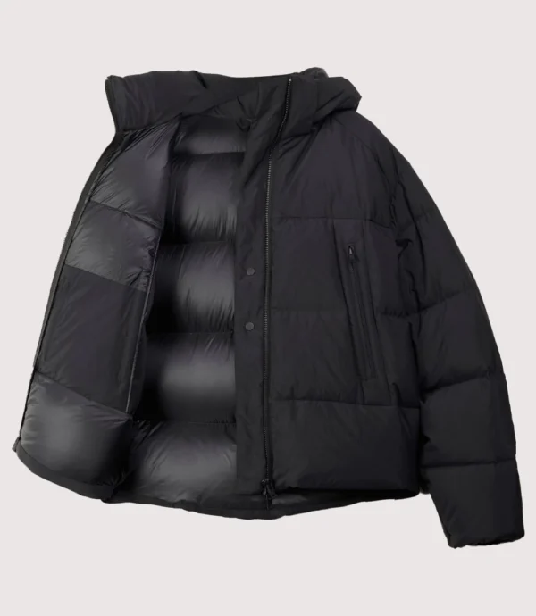 Y3 Black Puffer Zip-up Down Jacket