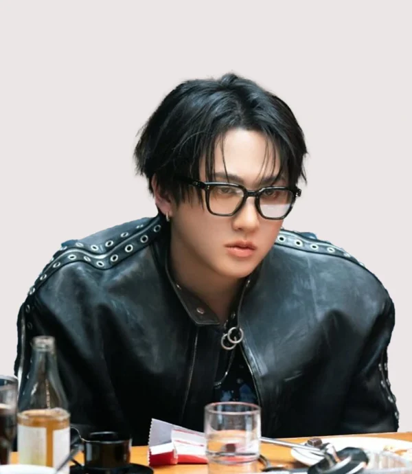 Burnin Tires Stray Kids Changbin Leather Jacket Black
