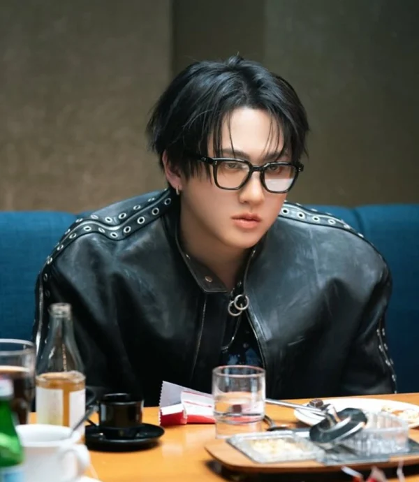 Burnin Tires Stray Kids Changbin Black Leather Jacket