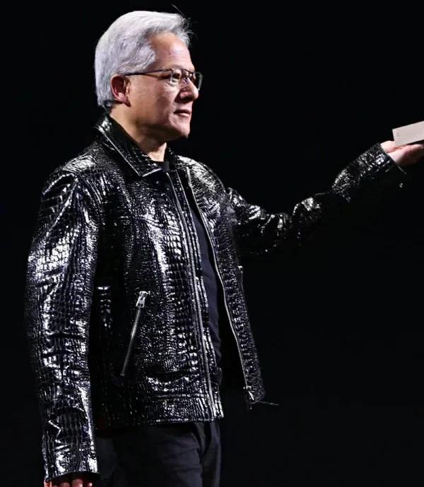CES 2025 Jensen Huang Leather Jacket Black