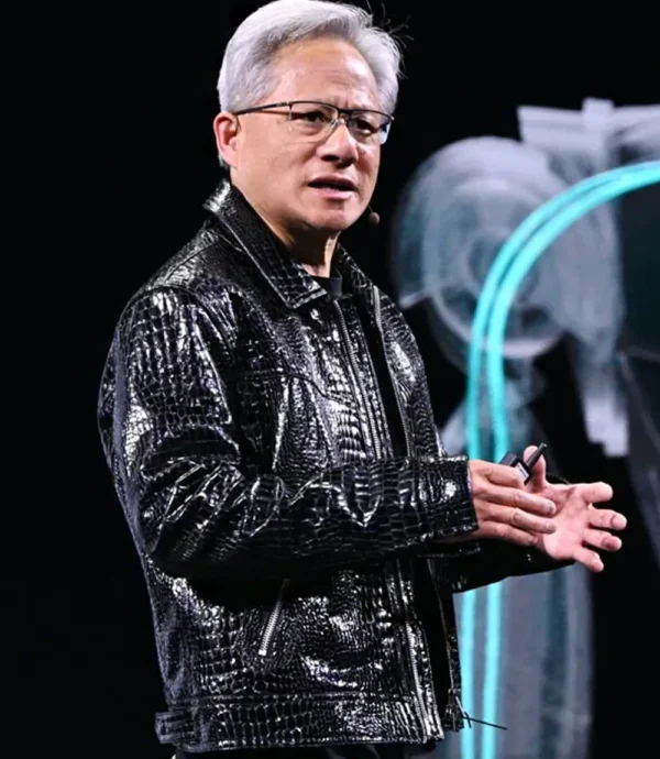 CES 2025 Jensen Huang Crocodile Leather Jacket