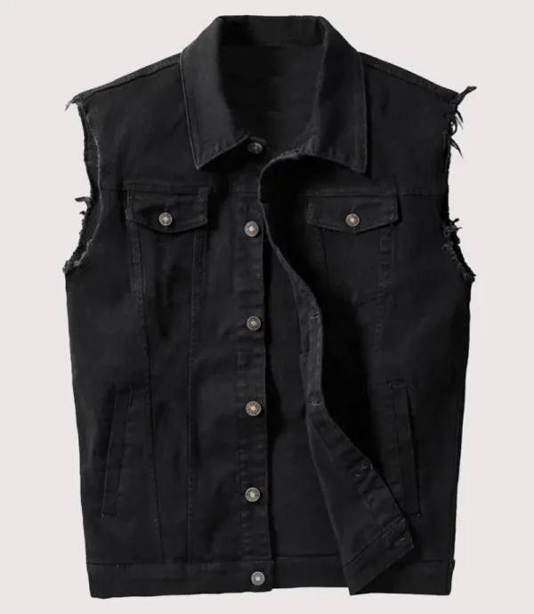 Keats The Electric State Black Denim Vest