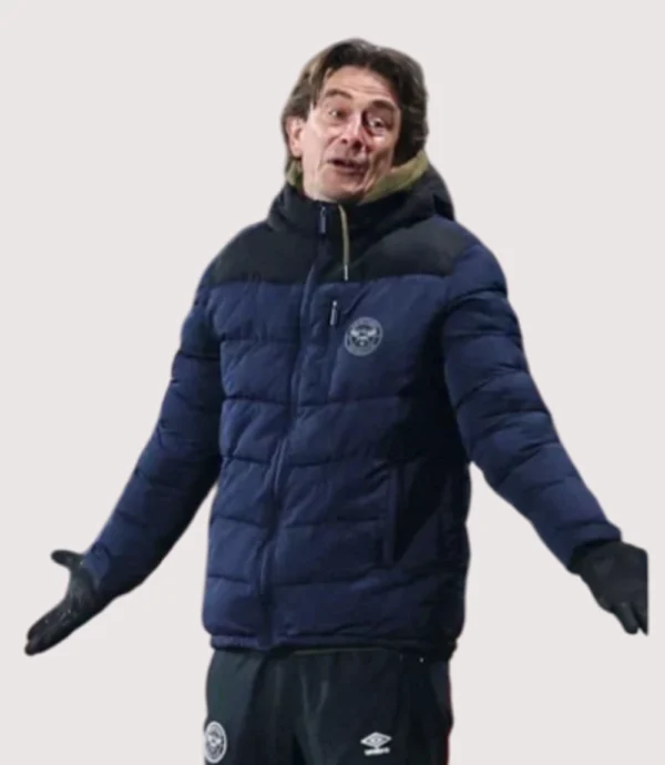Brentford FC Thomas Frank Blue Puffer Jacket