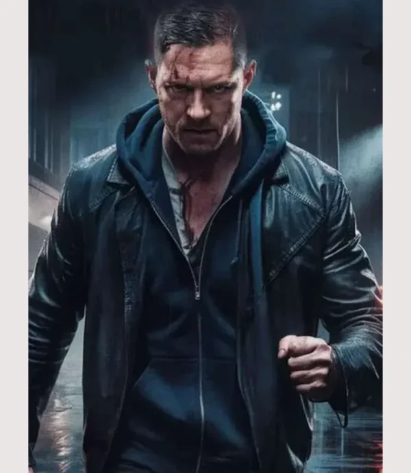 Tom Hardy HAVOC 2025 Black Leather Jacket