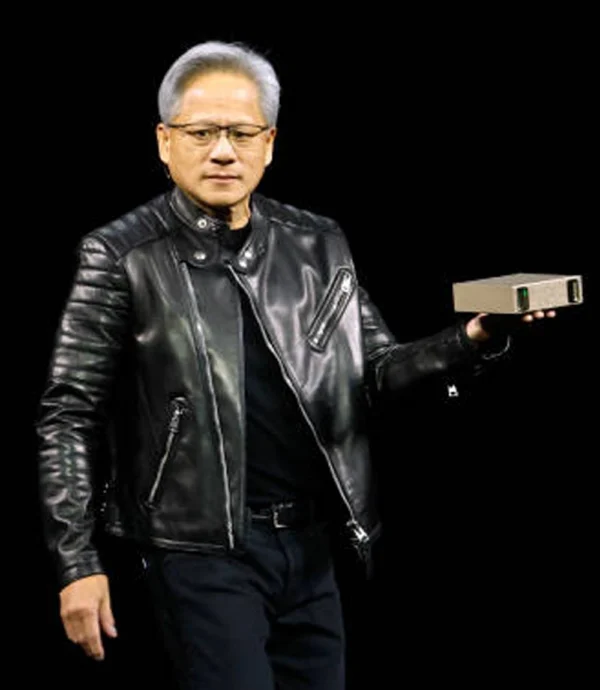 Jensen Huang Black Leather Jacket