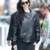 Krysten Ritter Bomber Leather Jacket Black