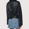 Loewe Draped Leather Jacket Black