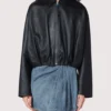 Loewe Draped Black Leather Jacket