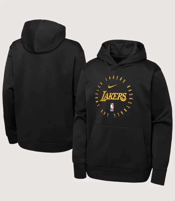 2025 Los Angeles Lakers Dri-FIT Spotlight Black Fleece Hoodie
