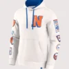 New York Islanders White Letterman Fleece Hoodie