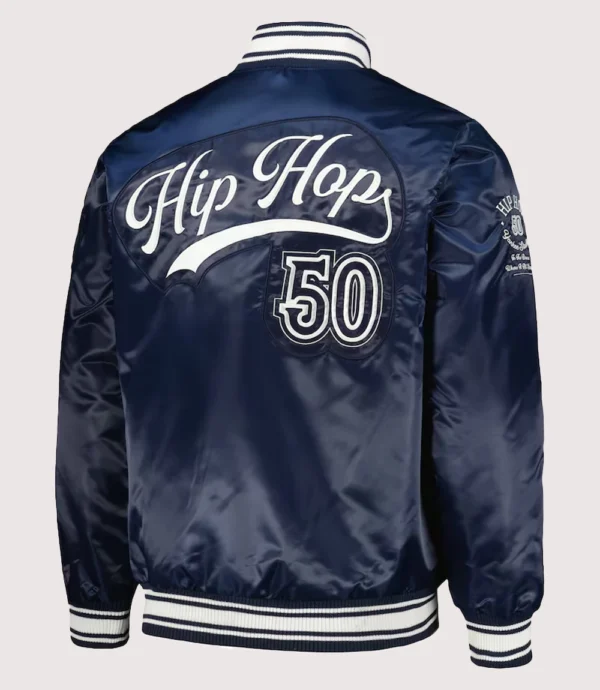 New York Yankees Starter Navy Hip Hop 50 Live Locker Room Full-Snap Varsity Jacket