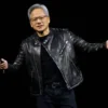 Jensen Huang Leather Black Jacket