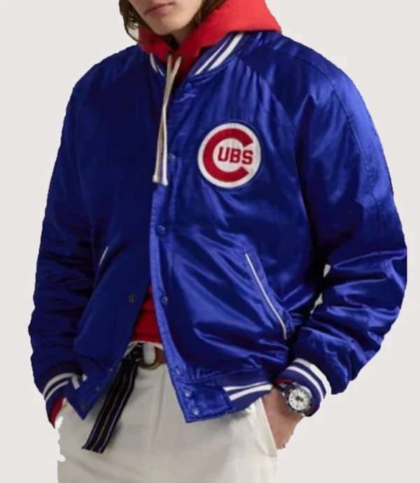 Polo Ralph Lauren Cubs Satin Varsity Jacket Blue