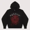 Unisex Sp5der Rhinestone Black Fleece Hoodie