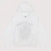 Sp5der Rhinestone White Hoodie