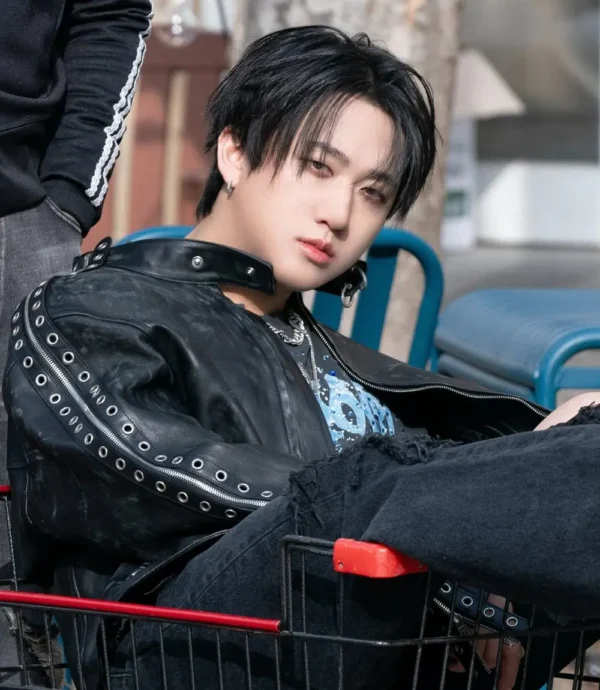 Burnin Tires Stray Kids Changbin Leather Jacket