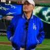 MLB Tokyo Series Polo Ralph Lauren LA Dodgers Blue Satin Varsity Jacket