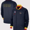 Golden State Warriors Showtime Performance Full-zip Navy Varsity Jacket