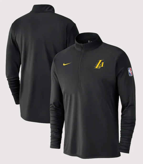2025 Los Angeles Lakers Coaches Black Half-Zip Jacket