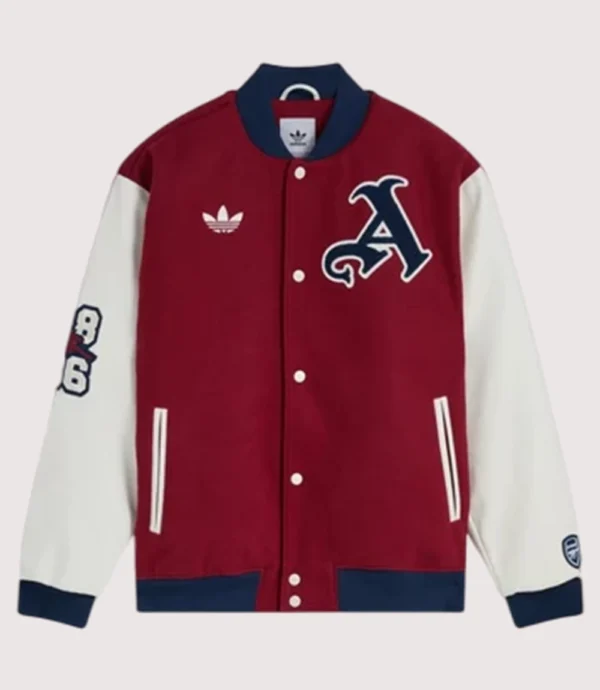 Arsenal Varsity Jacket Red And White