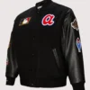Atlanta Braves Mitchell & Ness Blackout Wool Varsity Jacket Black