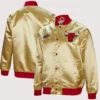 Chicago Bulls Mitchell & Ness Lightweight Satin Jacket Golden