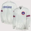 Chicago Cubs Power Forward Starter Varsity Jacket White