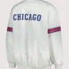Chicago Cubs Starter White Power Forward Satin Full-Snap Varsity Jacket