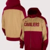 Cleveland Cavaliers Wine Authentic On-Court Showtime Performance Full-Zip Hoodie