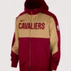 Cleveland Cavaliers Wine Authentic On-Court Showtime Performance Hoodie