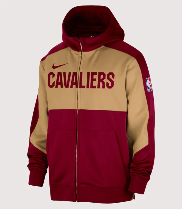 Cleveland Cavaliers Wine Authentic On-Court Showtime Performance Hoodie