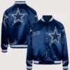 Dallas Cowboys By Way of Dallas Satin Varsity Jacket Blue