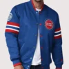 Detroit Pistons Starter Scout Varsity Royal Blue Satin Full-Snap Jacket