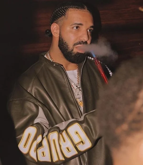 Drake Vaffanculo 46 Racing Leather Jacket Black