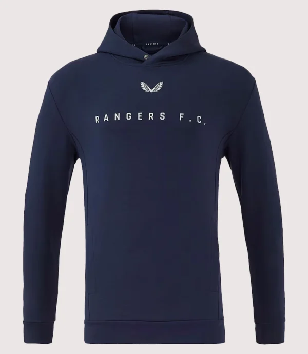 Rangers Castore Travel Logo Hoodie Navy Blue
