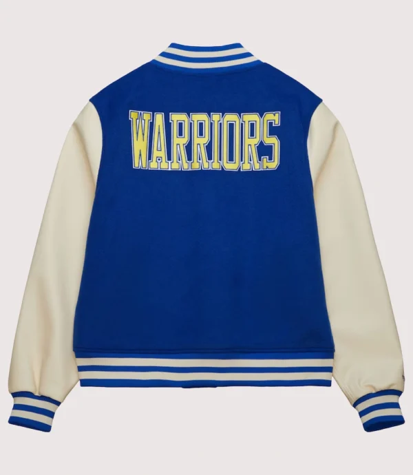 Golden State Warriors Mitchell & Ness Hardwood Classics Full-Snap Varsity Jacket