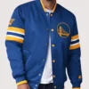 Golden State Warriors Scout Full-Snap Royal Satin Starter Varsity Jacket