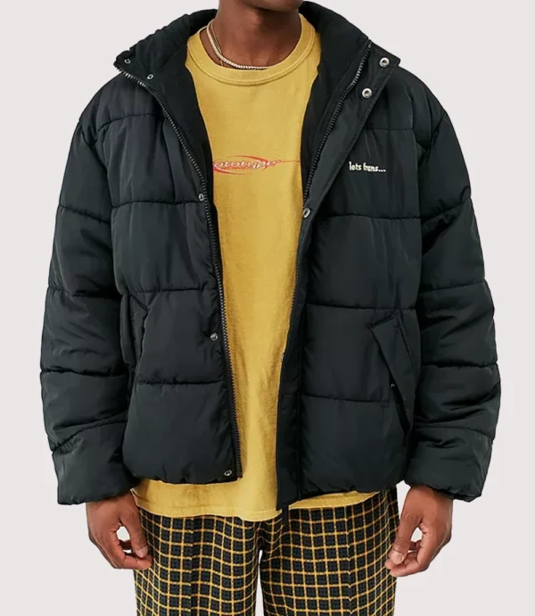 Iets Frans Zip-up Black Puffer Jacket